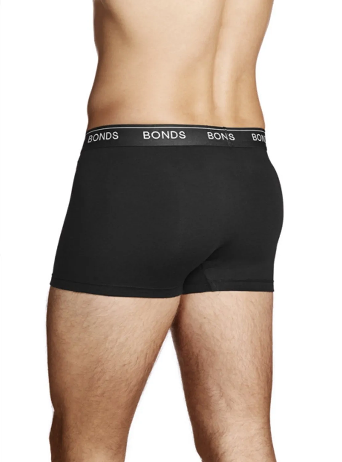 12 X Bonds Mens Guyfront Trunks Underwear Black/Grey/Grey Stripe