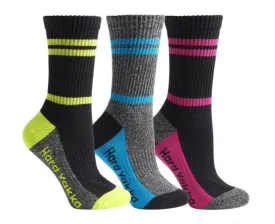 15 Pairs X Hard Yakka Womens Crew Work Socks Multi-Coloured