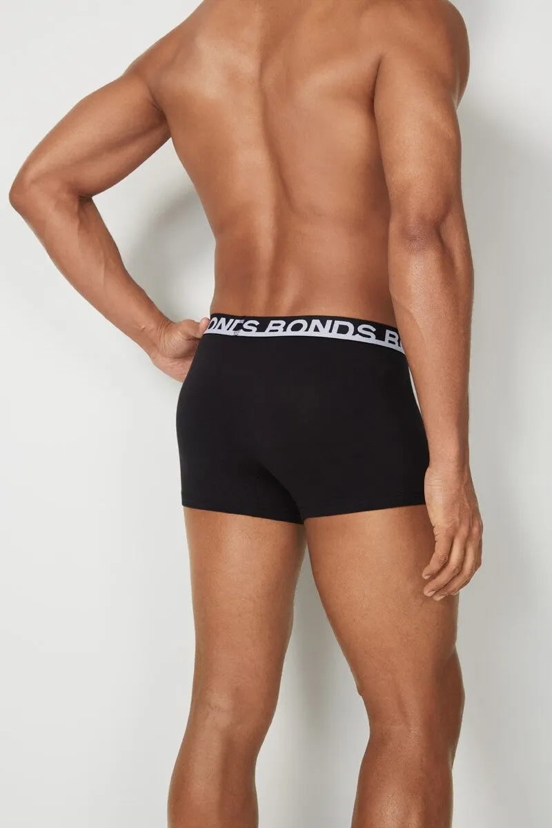 15 X Bonds Mens Everyday Trunks Underwear - Black