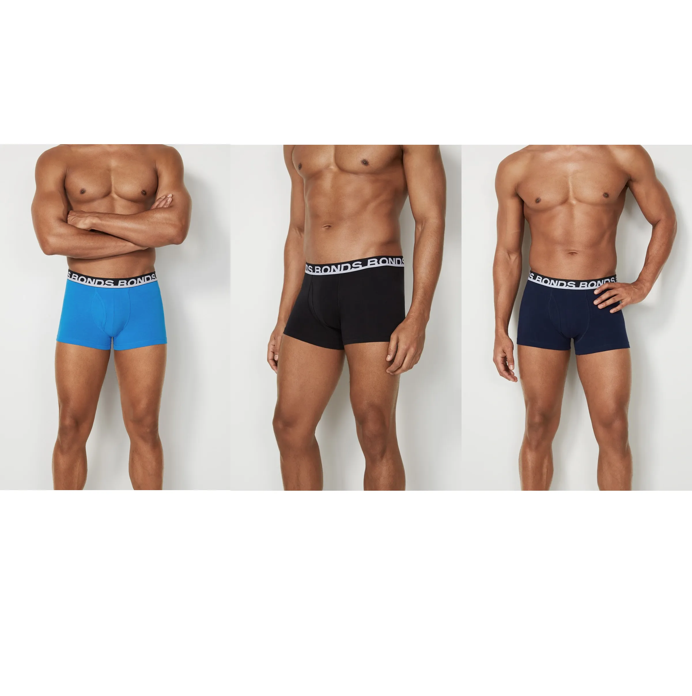 20 X Bonds Mens Everyday Trunks Underwear Black / Navy / Blue