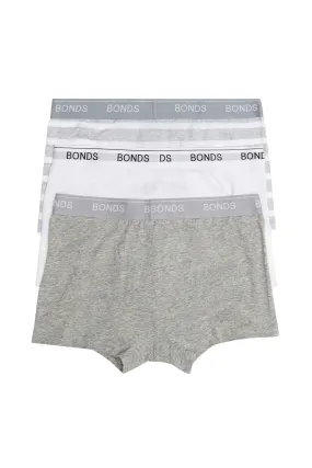 3 x Mens Bonds Guyfront Trunk Trunks Underwear – Grey Stripe