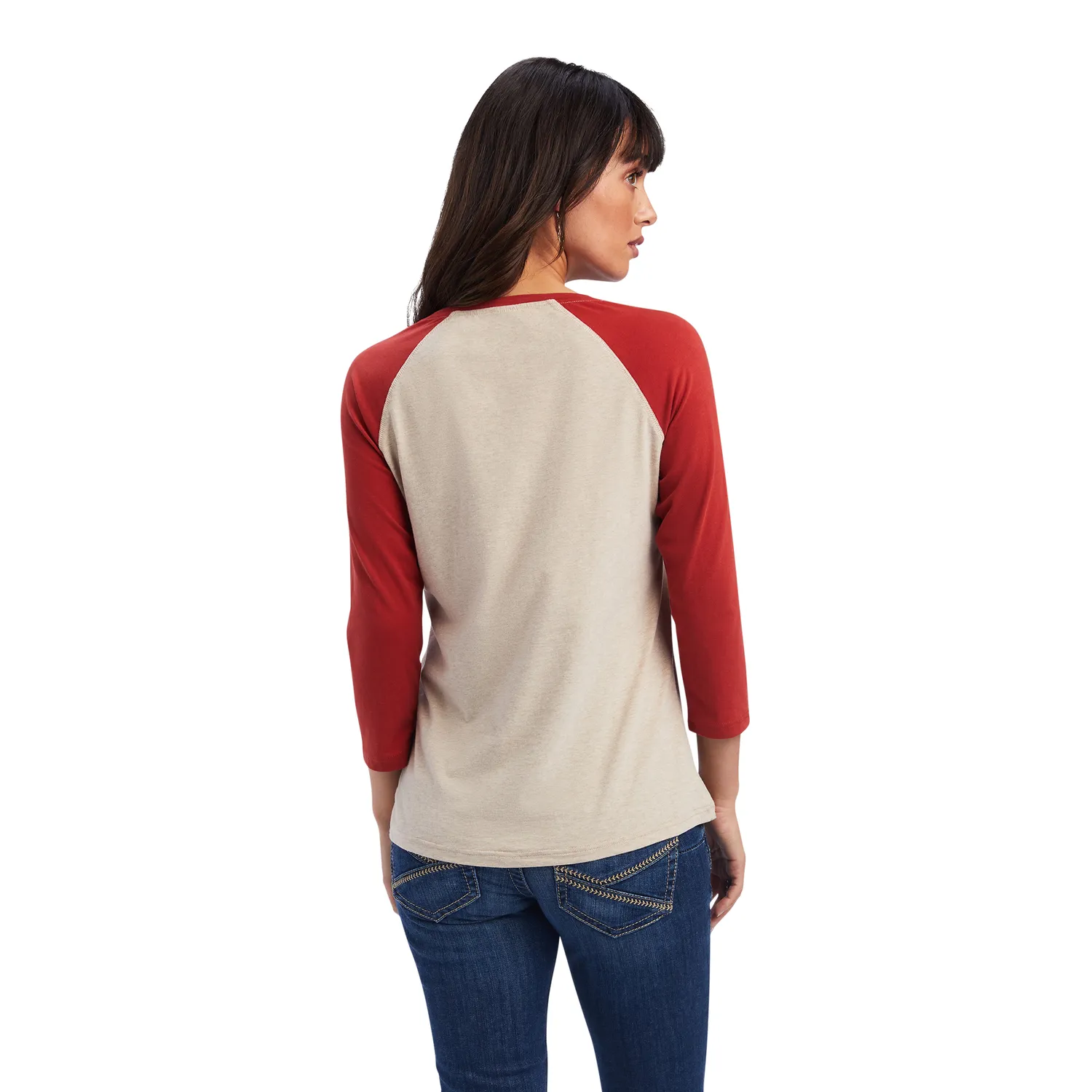 Ariat Womens REAL Sunrise Classic 3/4 Sleeve Shirt - Oatmeal Heather