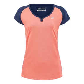 Babolat Play Cap Sleeve Women Top - Fluo Strike/Estate Blue