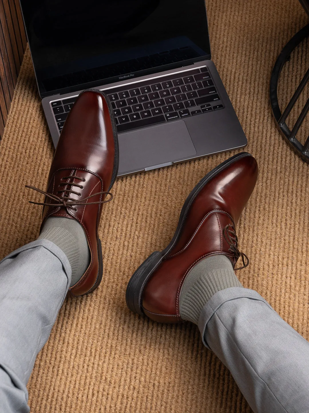 Formal/Suit Wear Brown Synthetic Lace Up With Minimalistic Laser Branding On Edge For Men