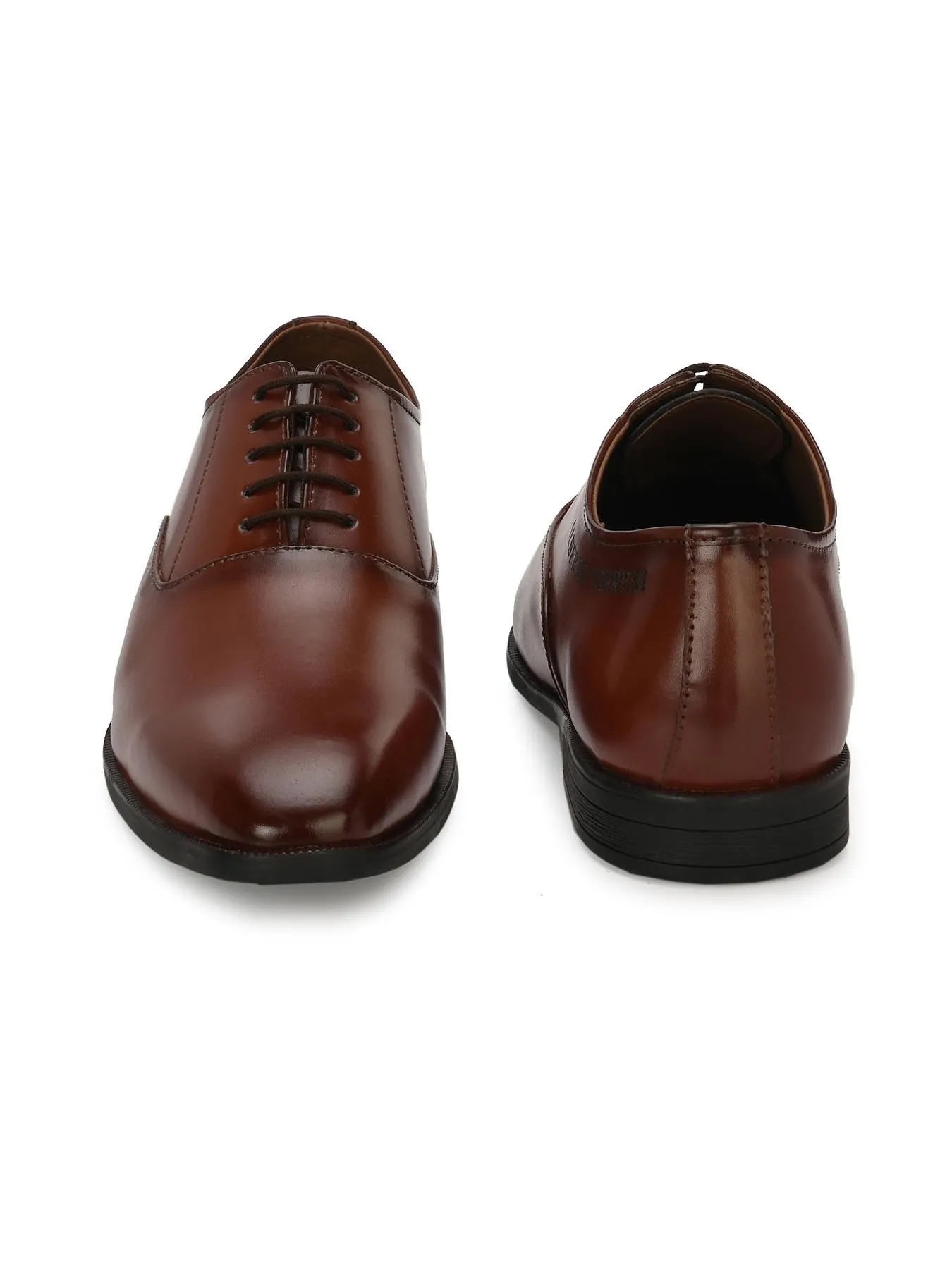 Formal/Suit Wear Brown Synthetic Lace Up With Minimalistic Laser Branding On Edge For Men