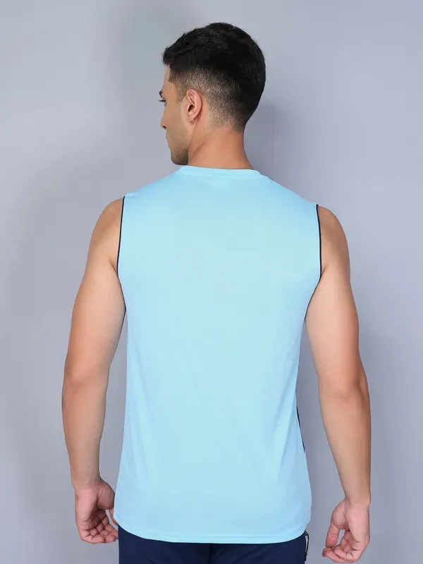 Men Colorblock Slim Fit Crew Neck Innerwear Vest with TECHNO COOL