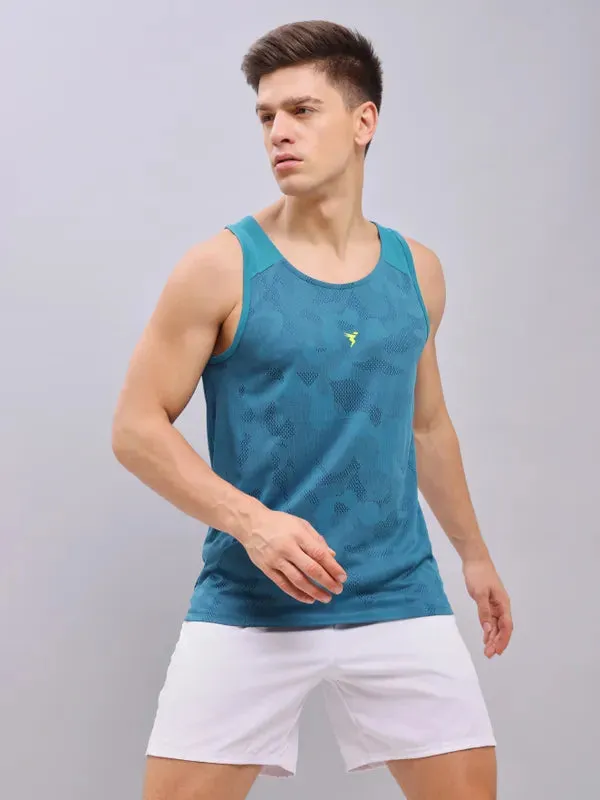 Men Colorblock Slim Fit Crew Neck Innerwear Vest with VENTMESH