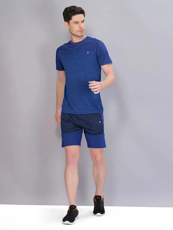 Men Crew Neck Slim Fit Melange T-shirt with DOUBLE COOL