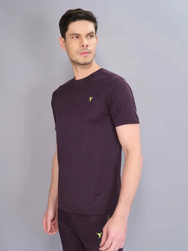 Men Crew Neck Slim Fit Melange T-shirt with DOUBLE COOL