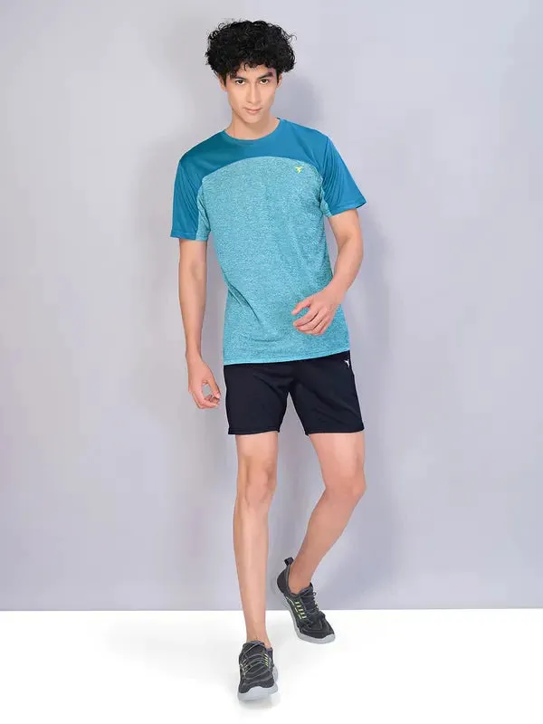 Men Crew Neck Slim Fit Melange T-shirt with DOUBLE COOL