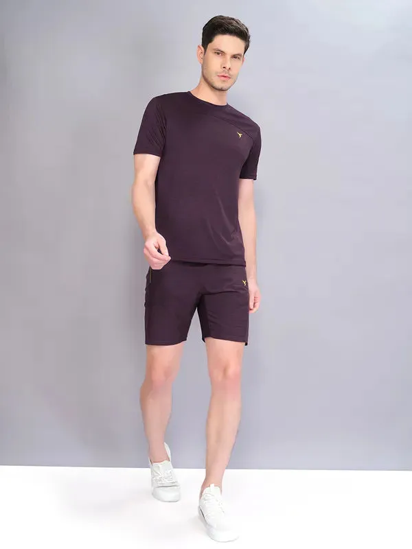 Men Crew Neck Slim Fit Melange T-shirt with DOUBLE COOL