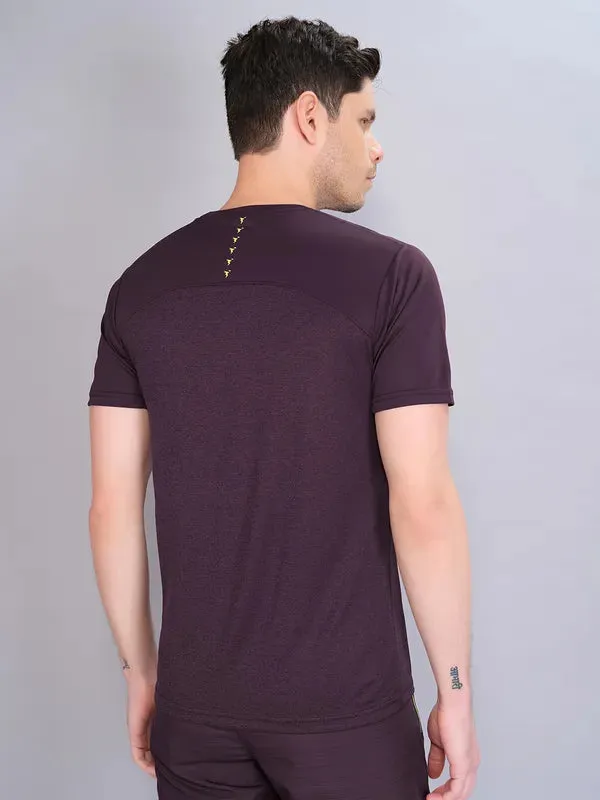 Men Crew Neck Slim Fit Melange T-shirt with DOUBLE COOL