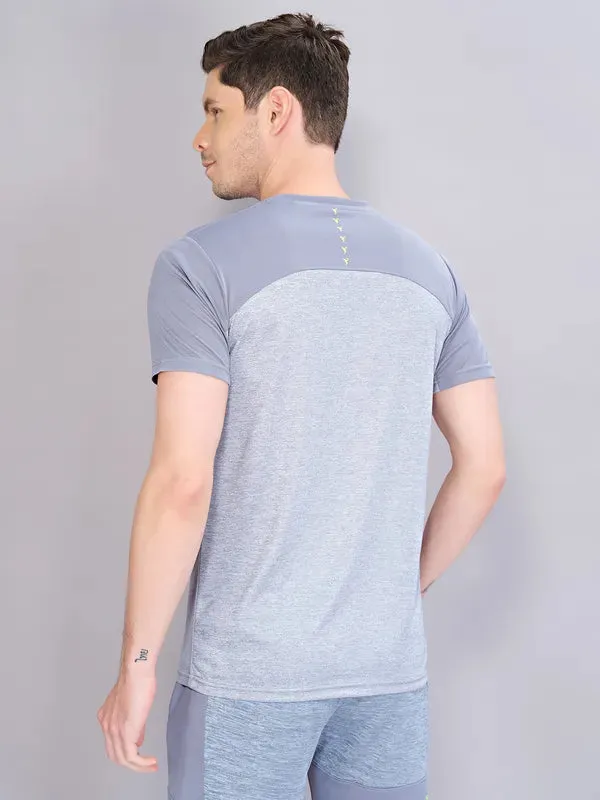 Men Crew Neck Slim Fit Melange T-shirt with DOUBLE COOL