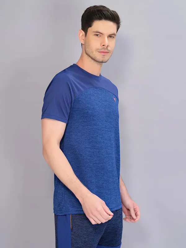 Men Crew Neck Slim Fit Melange T-shirt with DOUBLE COOL