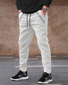 Men Light Grey Printed Cotton Jogger Trackpant