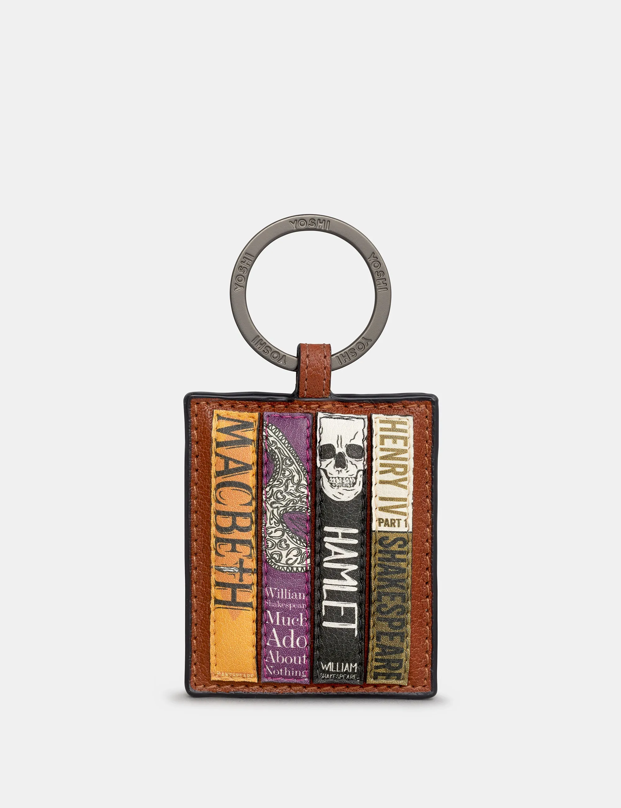 Shakespeare Bookworm Leather Keyring