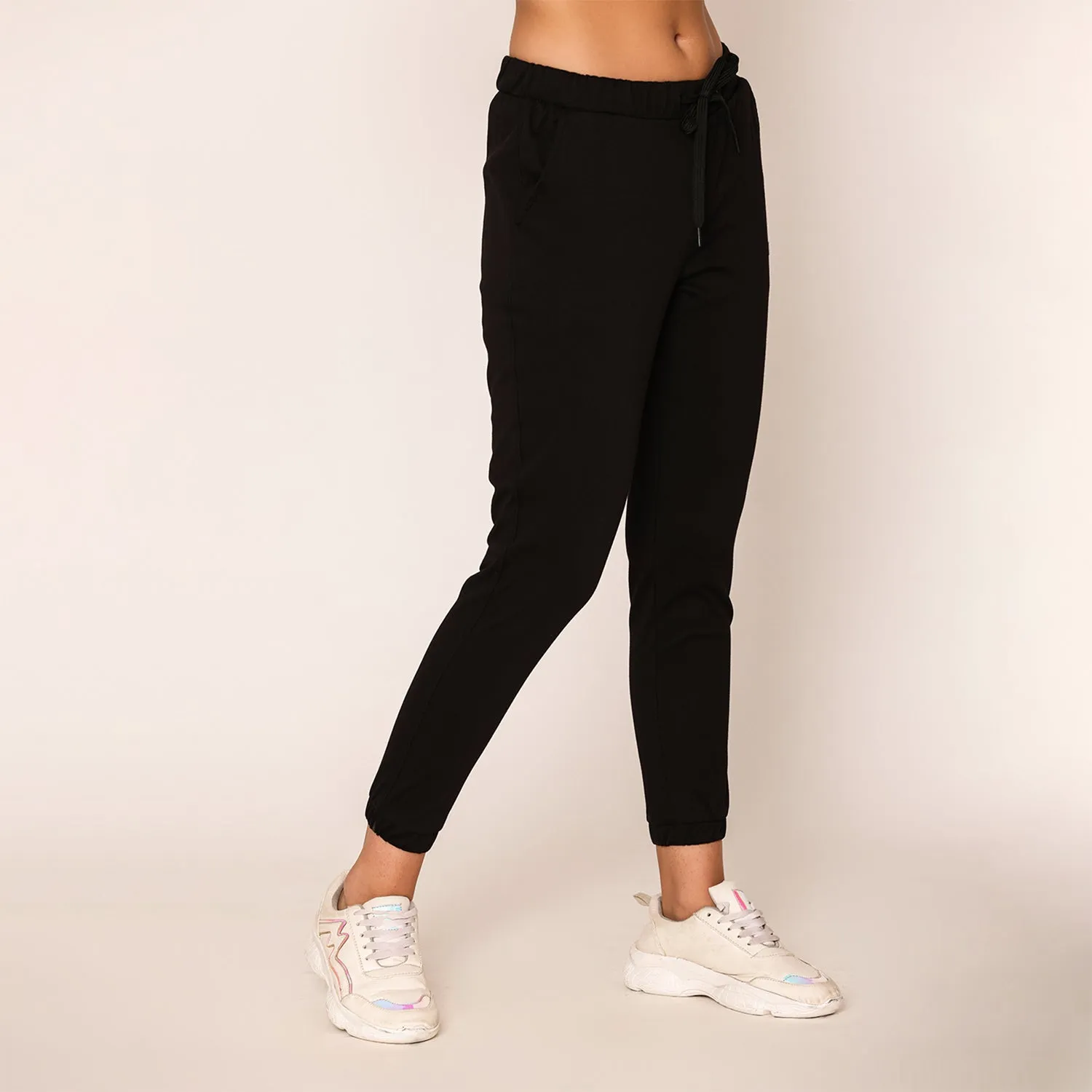 Slim Fit Joggers For Women- Black