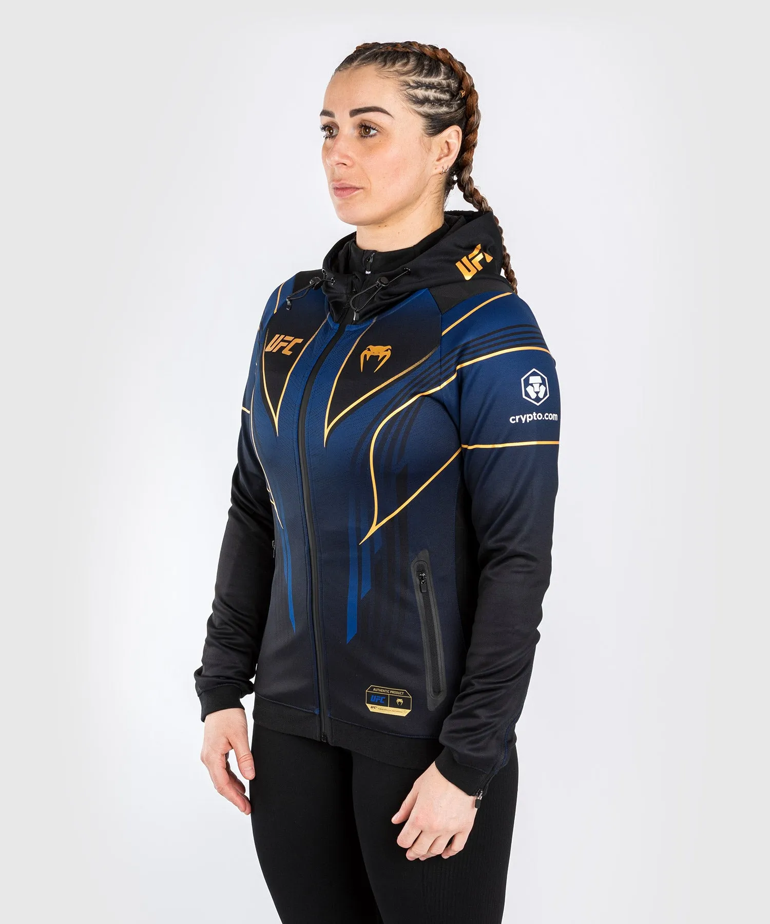 UFC Venum Personalized Authentic Fight Night 2.0 kit by Venum Women's Walkout Hoodie - Midnight Edition - Champion