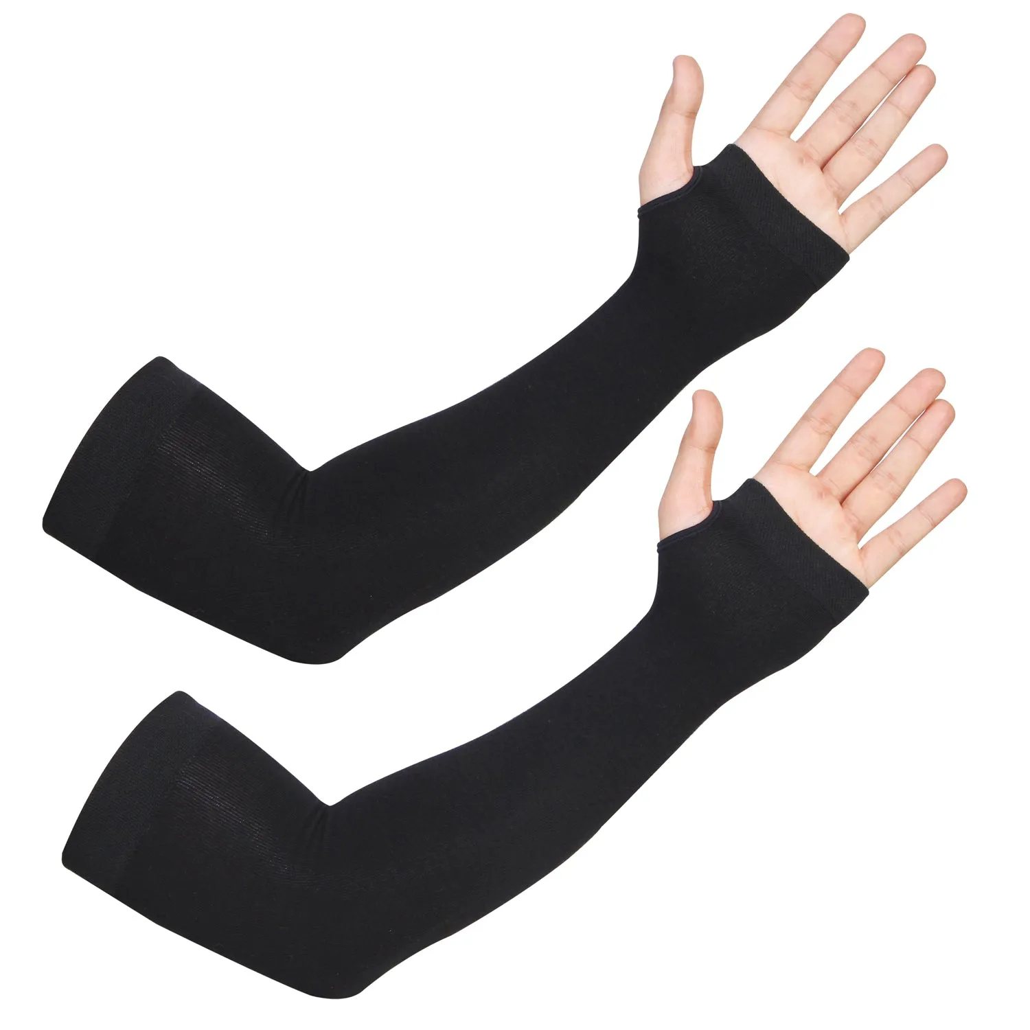 Unisex UV Sun Protection Black Arm Shield - Pack of 2