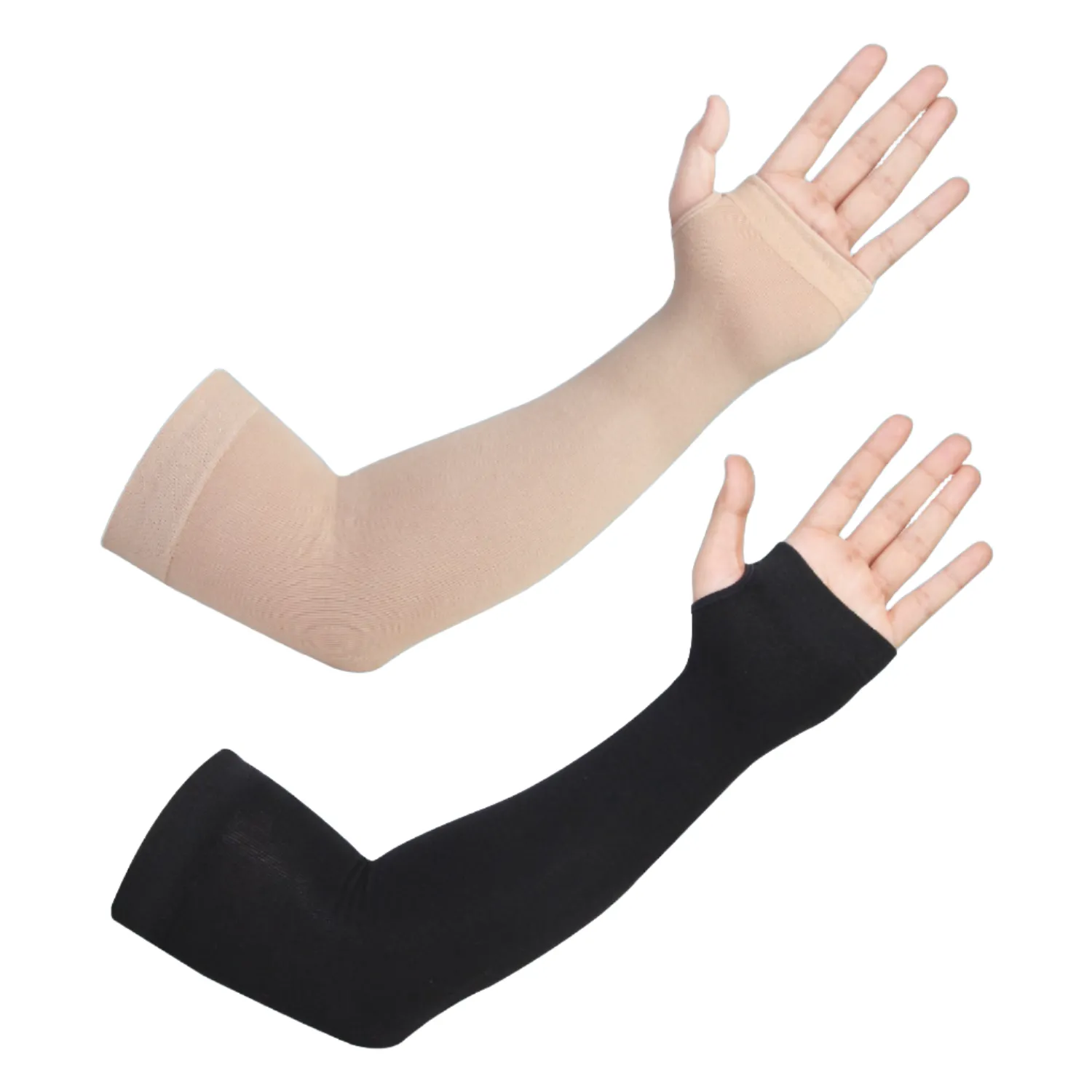 Unisex UV Sun Protection Black/Skin Arm Shield - Pack of 2