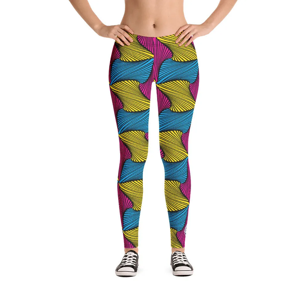 Women's Ankara Wax Print Yoga Pants Workout Leggings For Jiu Jitsu 001