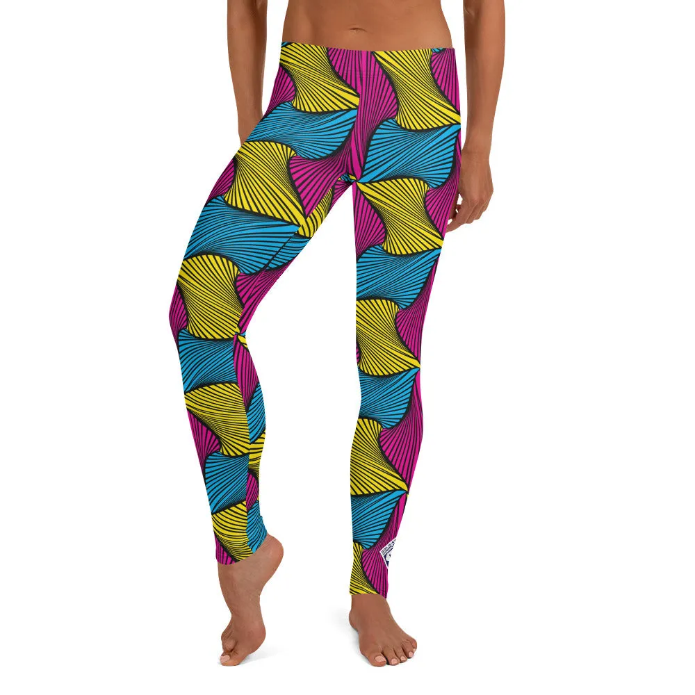 Women's Ankara Wax Print Yoga Pants Workout Leggings For Jiu Jitsu 001