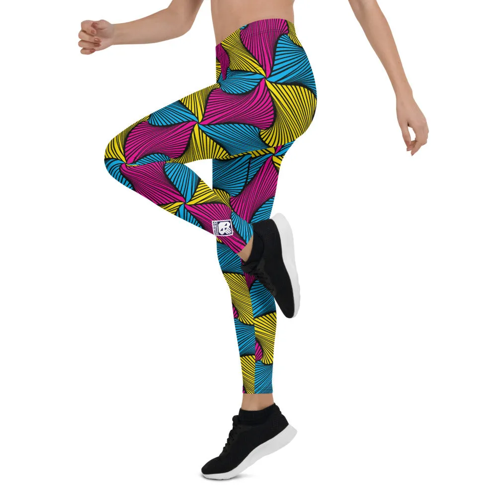 Women's Ankara Wax Print Yoga Pants Workout Leggings For Jiu Jitsu 001