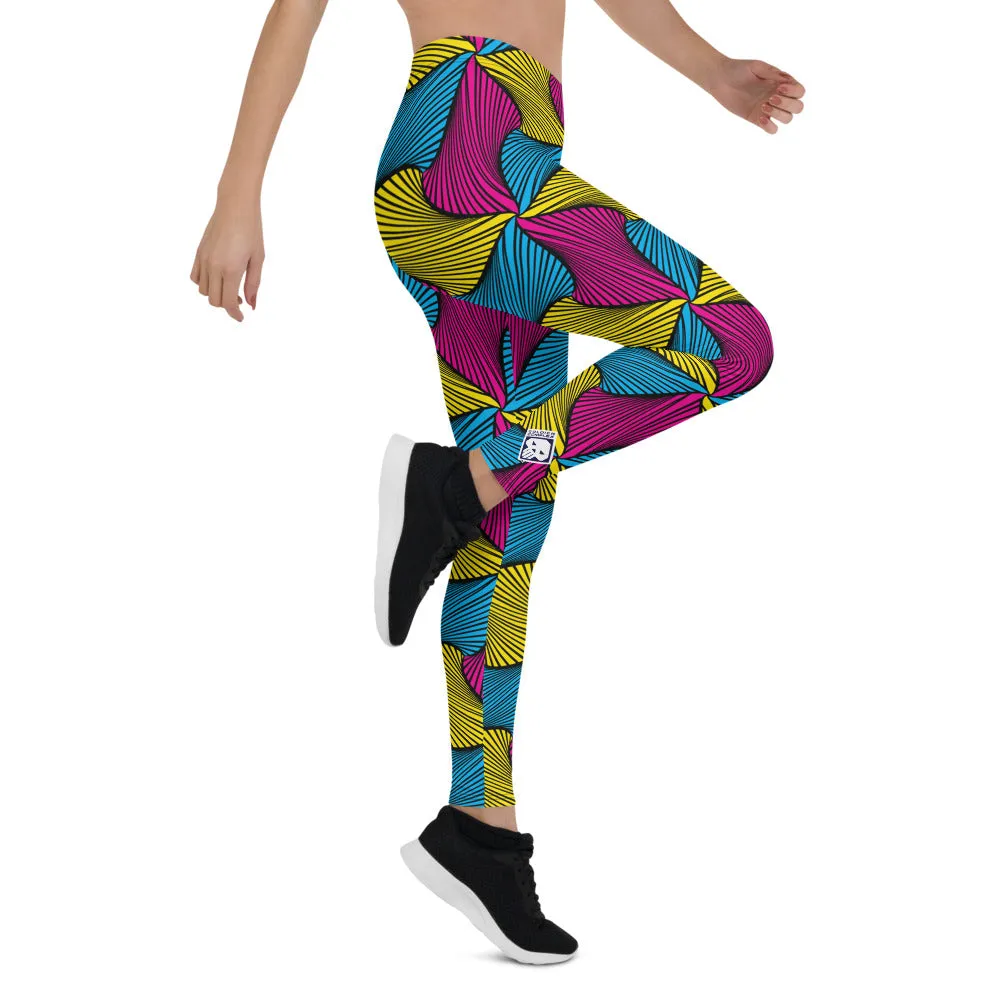 Women's Ankara Wax Print Yoga Pants Workout Leggings For Jiu Jitsu 001