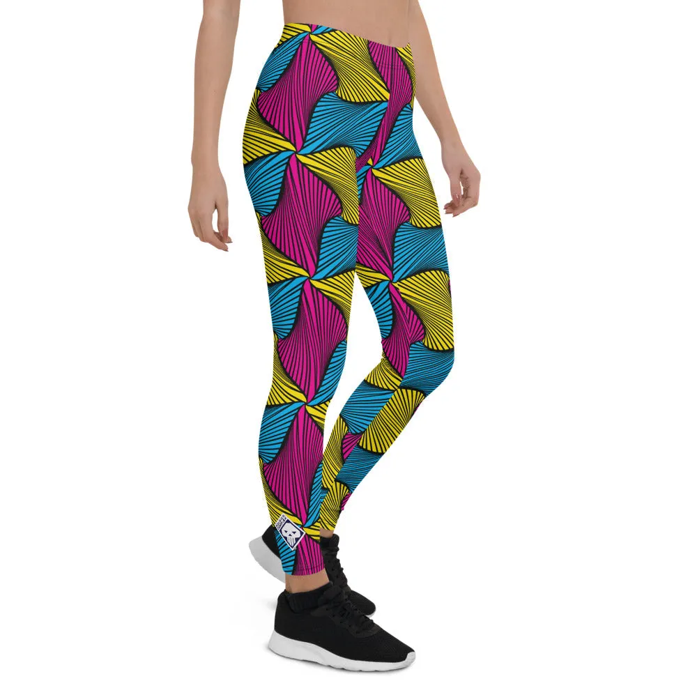 Women's Ankara Wax Print Yoga Pants Workout Leggings For Jiu Jitsu 001