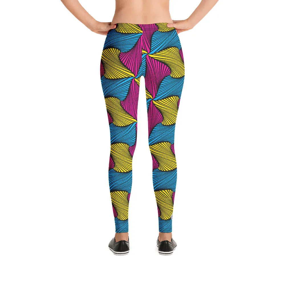 Women's Ankara Wax Print Yoga Pants Workout Leggings For Jiu Jitsu 001